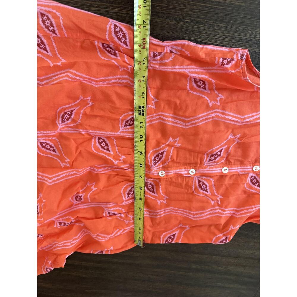 Omika Emeline Maxi Dress Womens Small Orange Vani Papaya Belted Shirt Tiered - Picture 9 of 14